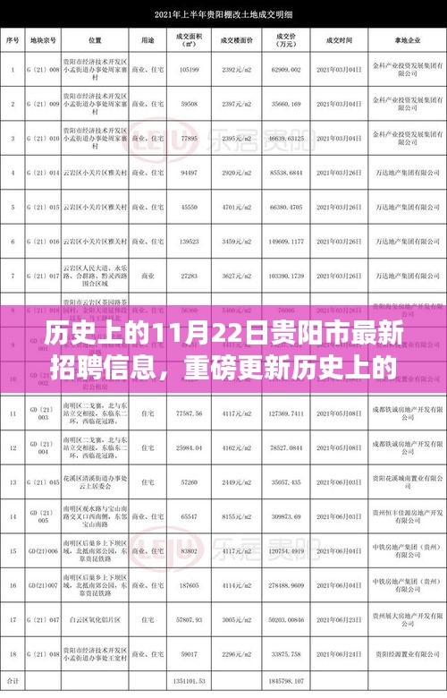 历史上的11月22日贵阳市最新招聘信息全解析及重磅更新