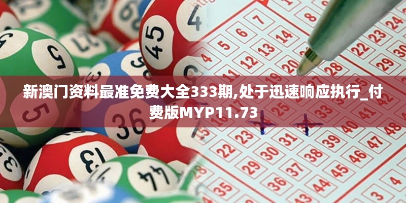 新澳门资料最准免费大全333期,处于迅速响应执行_付费版MYP11.73