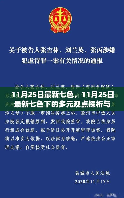 最新七色下的多元观点探析与个人立场阐述——11月25日的深度探讨