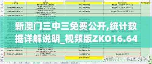 新澳门三中三免费公开,统计数据详解说明_视频版ZKO16.64