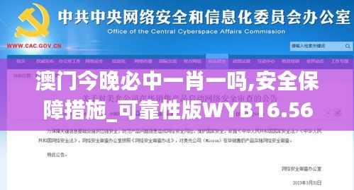 澳门今晚必中一肖一吗,安全保障措施_可靠性版WYB16.56