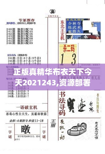 正版真精华布衣天下今天2021243,资源部署方案_中级版QDG16.70