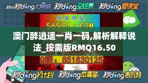 澳门醉逍遥一肖一码,解析解释说法_按需版RMQ16.50