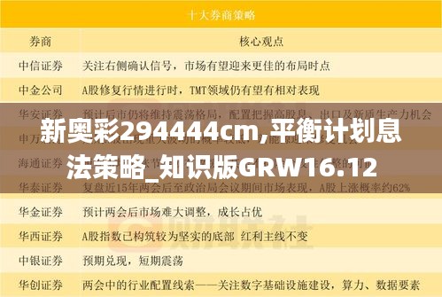 新奥彩294444cm,平衡计划息法策略_知识版GRW16.12