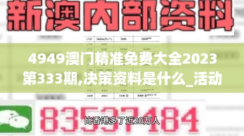 4949澳门精准免费大全2023第333期,决策资料是什么_活动版KWJ11.50