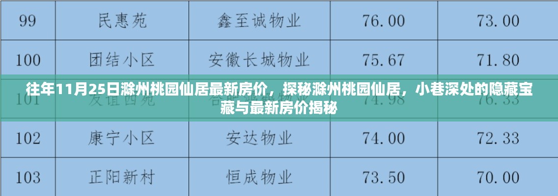 揭秘滁州桃园仙居隐藏宝藏，最新房价深度探索与小巷深处的秘密揭晓