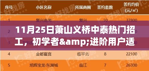 11月25日萧山义桥中泰热门招工应聘全流程指南，适合初学者与进阶用户