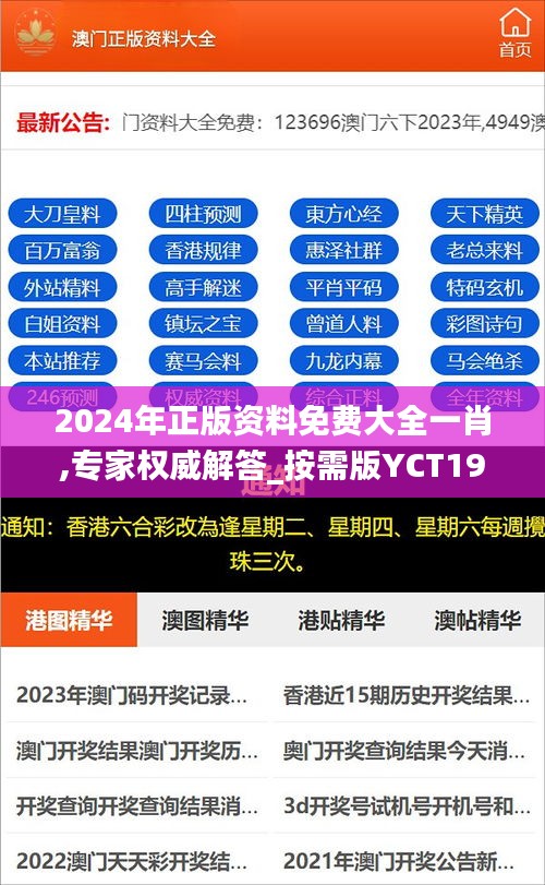 2024年正版资料免费大全一肖,专家权威解答_按需版YCT19.51