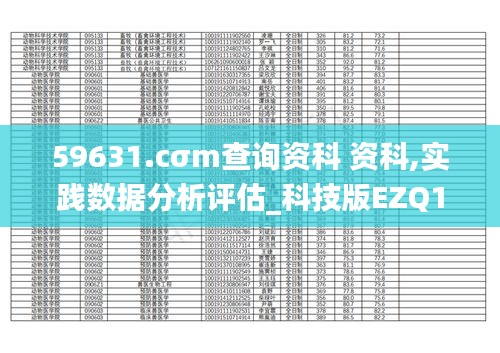 59631.cσm查询资科 资科,实践数据分析评估_科技版EZQ19.91