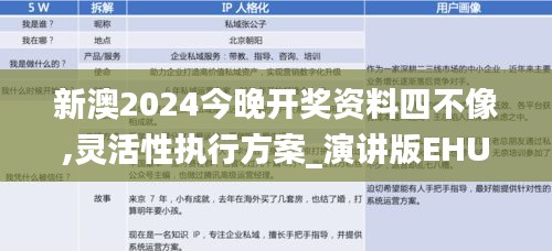 新澳2024今晚开奖资料四不像,灵活性执行方案_演讲版EHU19.5