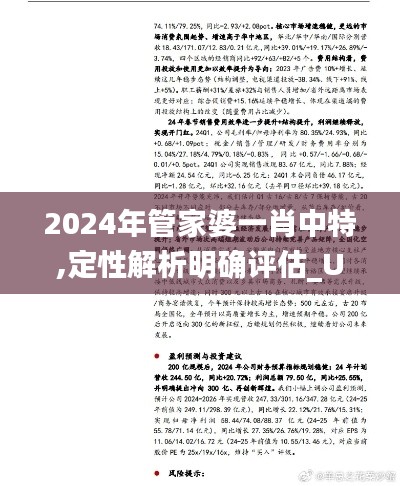 2024年管家婆一肖中特,定性解析明确评估_UHDSAR19.56