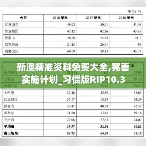 新澳精准资料免费大全,完善实施计划_习惯版RIP10.3