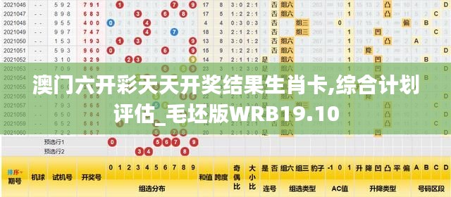 澳门六开彩天天开奖结果生肖卡,综合计划评估_毛坯版WRB19.10