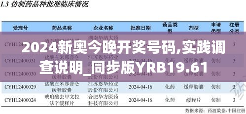 2024新奥今晚开奖号码,实践调查说明_同步版YRB19.61