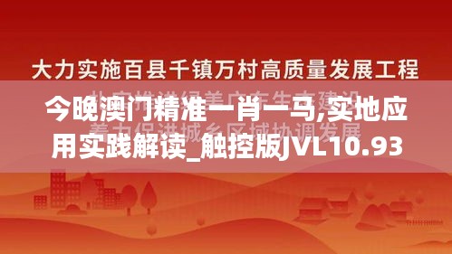 今晚澳门精准一肖一马,实地应用实践解读_触控版JVL10.93