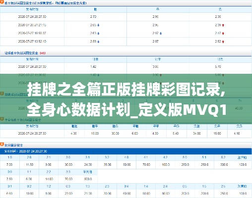 挂牌之全篇正版挂牌彩图记录,全身心数据计划_定义版MVQ14.7