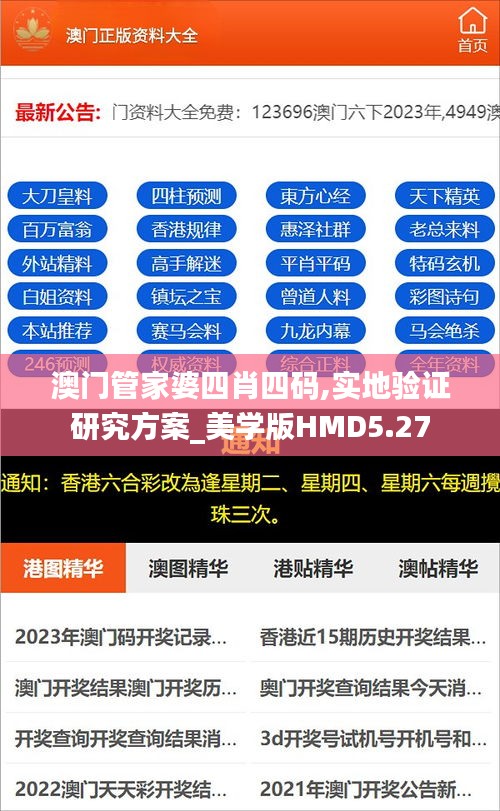 澳门管家婆四肖四码,实地验证研究方案_美学版HMD5.27