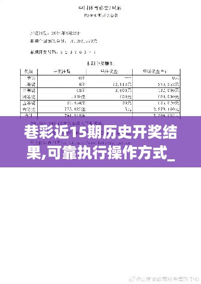 巷彩近15期历史开奖结果,可靠执行操作方式_高端体验版NVF5.86