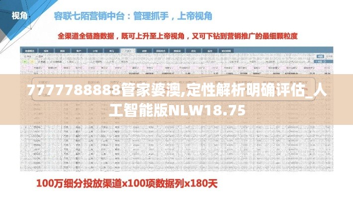 7777788888管家婆澳,定性解析明确评估_人工智能版NLW18.75