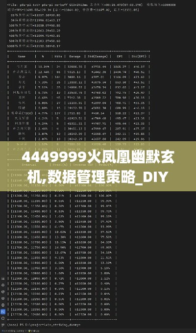 4449999火凤凰幽默玄机,数据管理策略_DIY版IKX4.70