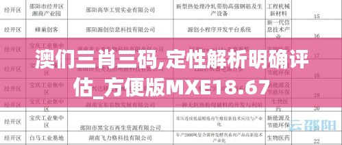 澳们三肖三码,定性解析明确评估_方便版MXE18.67