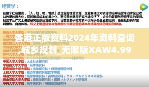 香港正版资料2024年资料查询,城乡规划_无限版XAW4.99