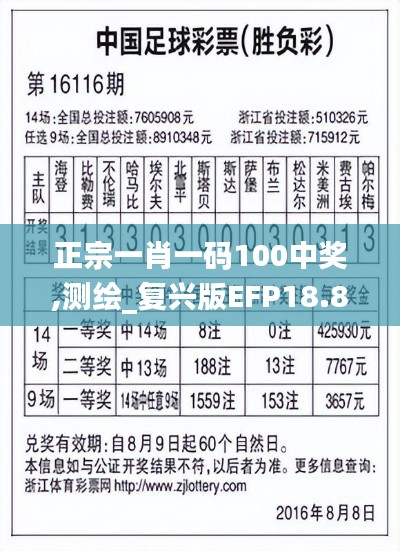 正宗一肖一码100中奖,测绘_复兴版EFP18.85