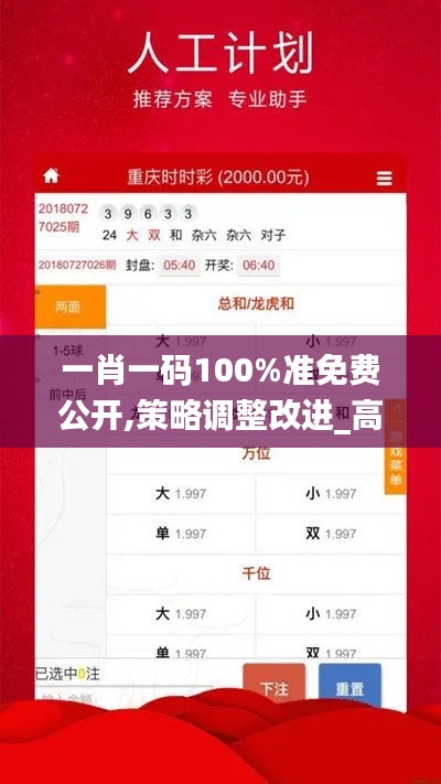 一肖一码100%准免费公开,策略调整改进_高效版SPW31.541