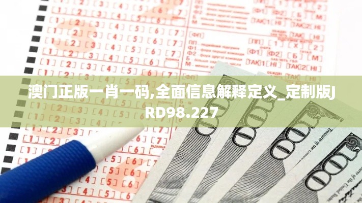 澳门正版一肖一码,全面信息解释定义_定制版JRD98.227