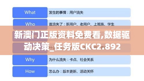 新澳门正版资料免费看,数据驱动决策_任务版CKC2.892