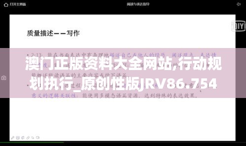 澳门正版资料大全网站,行动规划执行_原创性版JRV86.754