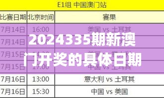 2024335期新澳门开奖的具体日期和时间是什么？,统计材料解释设想_FEE68.6241440p