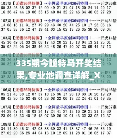 335期今晚特马开奖结果,专业地调查详解_XPX86.302酷炫版