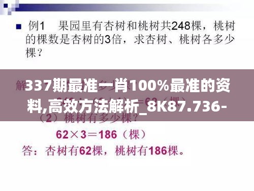 337期最准一肖100%最准的资料,高效方法解析_8K87.736-9