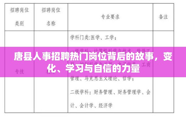 唐县人事招聘热门岗位背后的故事，变化、学习与自信的力量探索