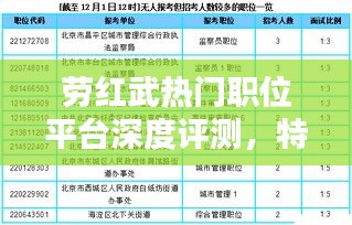 劳红武热门职位平台全面解析，特性、体验、竞品对比及用户群体深度探讨