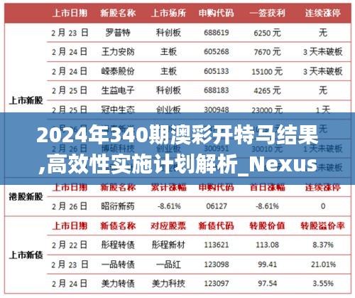 2024年340期澳彩开特马结果,高效性实施计划解析_Nexus9.626