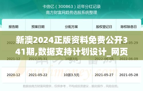 新澳2024正版资料免费公开341期,数据支持计划设计_网页款5.762