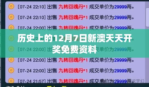 历史上的12月7日新澳天天开奖免费资料