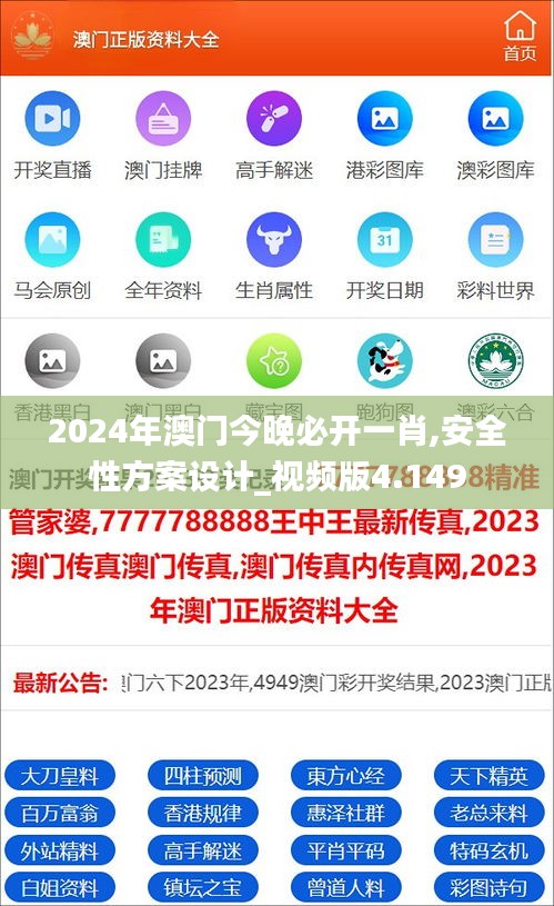 2024年澳门今晚必开一肖,安全性方案设计_视频版4.149