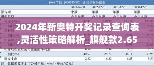 2024年新奥特开奖记录查询表,灵活性策略解析_旗舰款2.650