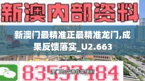 新澳门最精准正最精准龙门,成果反馈落实_U2.663