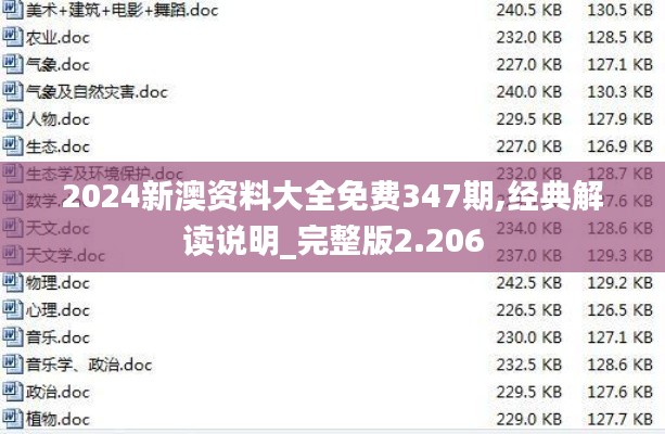 2024新澳资料大全免费347期,经典解读说明_完整版2.206