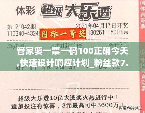 管家婆一票一码100正确今天,快速设计响应计划_粉丝款7.407