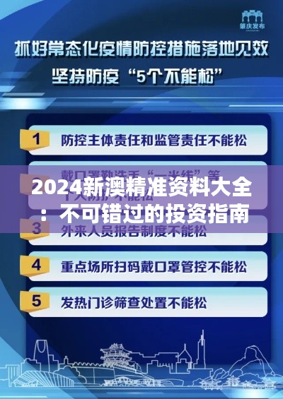 2024新澳精准资料大全：不可错过的投资指南