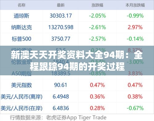 新澳天天开奖资料大全94期：全程跟踪94期的开奖过程