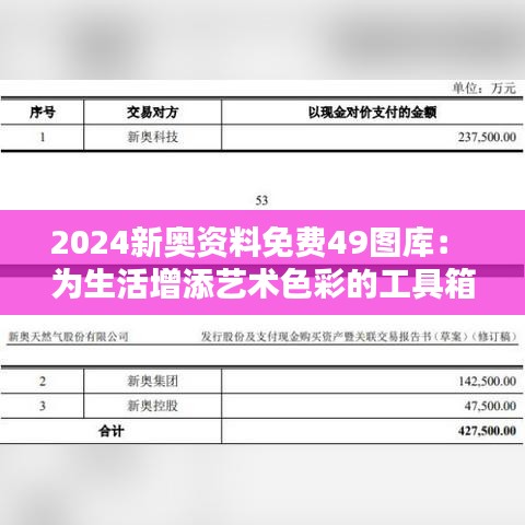 2024新奥资料免费49图库： 为生活增添艺术色彩的工具箱