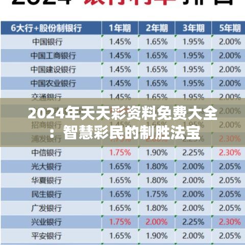 2024年天天彩资料免费大全：智慧彩民的制胜法宝