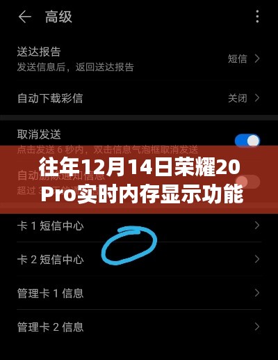 荣耀20 Pro实时内存显示功能详解，往年12月14日回顾