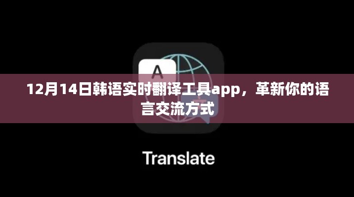 韩语实时翻译工具app革新语言交流体验，12月14日全新上线